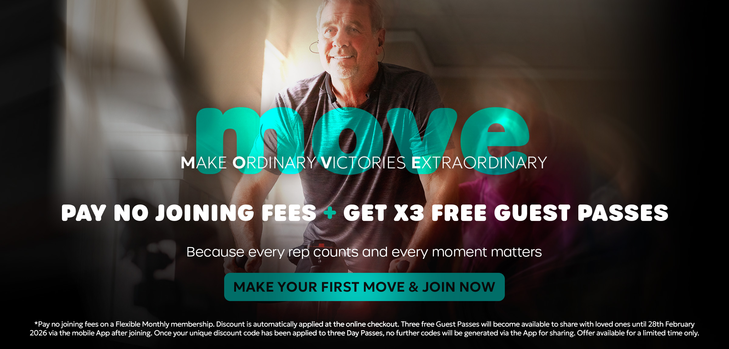 PAY NO JOINING FEES  + GET X3 FREE GUEST PASSES. Because every rep counts and every moment matters.